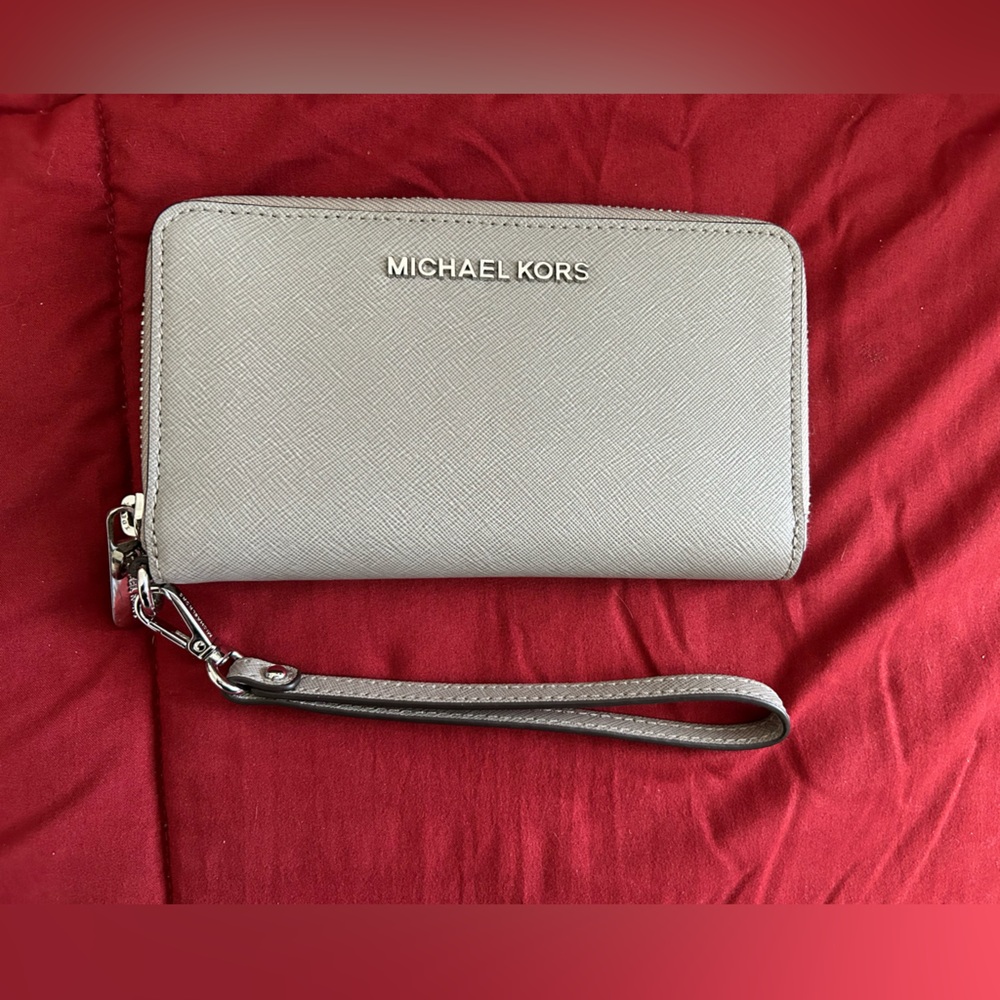 Michael Kors Gray Wristlet Wallet
